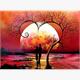 Diamond Painting 6037-40671 Sonnenuntergang mit Herz 25 x 35 cm