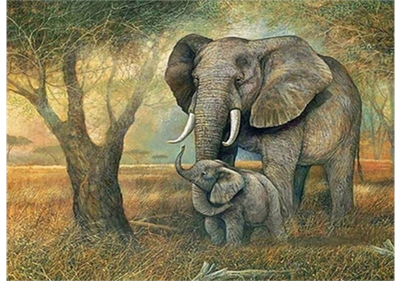 Diamond Painting 6037-40681 Elefanten 25 x 35 cm