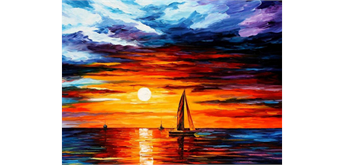 Diamond Painting 6037-40701 Segelschiff im Sonnenuntergang 25 x 35 cm