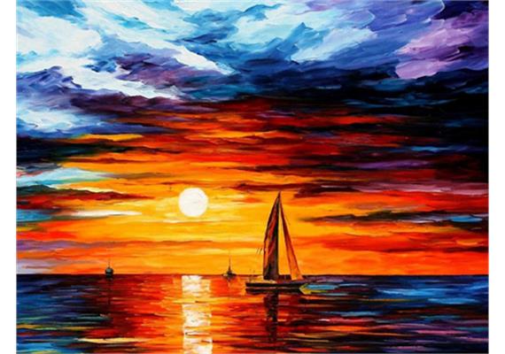 Diamond Painting 6037-40701 Segelschiff im Sonnenuntergang 25 x 35 cm