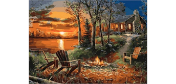 Diamond Painting 6037-40721 Lagerfeuer am See 25 x 35 cm