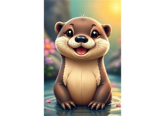 Diamond Painting - Biber Bruno - ECKIGE STEINE 15 x 20 cm