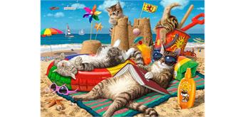 Diamond Painting Cats on the Beach, 45 x 30 cm, ECKIGE STEINE