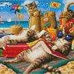 Diamond Painting Cats on the Beach, 45 x 30 cm, ECKIGE STEINE | Bild 2