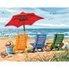 Diamond Painting Colorful Deckchairs 30 x 40 cm, runde Steine