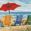 Diamond Painting Colorful Deckchairs 30 x 40 cm, runde Steine | Bild 2