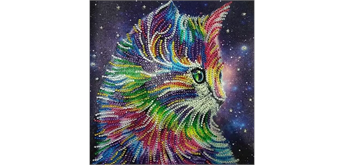 Diamond Painting Colorful Kitten 30 x 30 cm, Spezial Steine