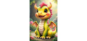 Diamond Painting - Dino Drops - ECKIGE STEINE 15 x 20 cm