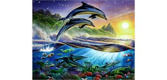Diamond Painting Dolphins 30 x 40 cm, ECKIGE Steine