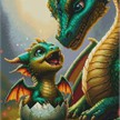 Diamond Painting - Dragon Family - ECKIGE STEINE 40 x 60 cm | Bild 2