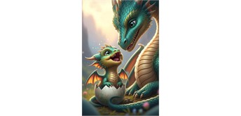 Diamond Painting - Dragon Family - ECKIGE STEINE 40 x 60 cm