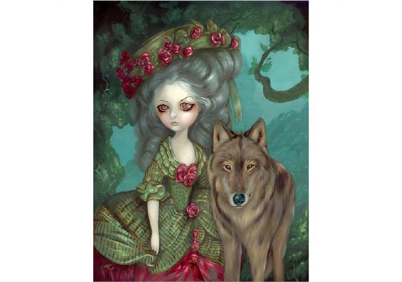 Diamond Painting Girl Wolf 24 x 34 cm