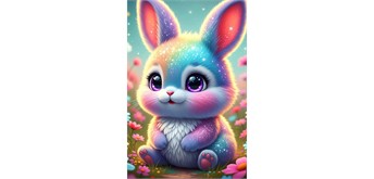 Diamond Painting - Häschen Violet - ECKIGE STEINE 30 x 45 cm