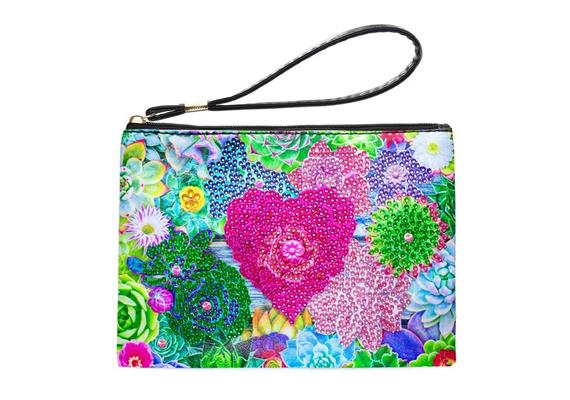 Diamond Painting Handtasche mit Herzen 21 x 16 cm