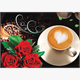 Diamond Painting Kaffee mit Rosen 40 x 30 cm
