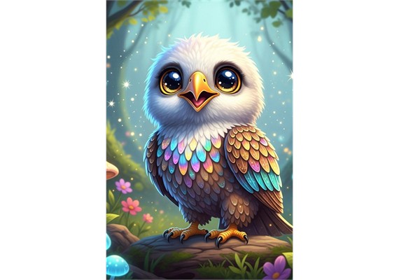 Diamond Painting - Kleiner Adler - ECKIGE STEINE 30 x 45 cm