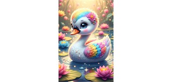 Diamond Painting - Kleiner Schwan - ECKIGE STEINE 30 x 45 cm