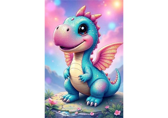 Diamond Painting - Lilly Dragon - ECKIGE STEINE 15 x 20 cm