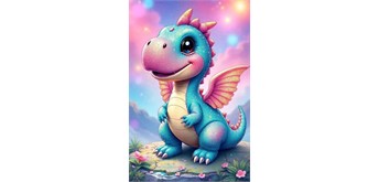 Diamond Painting - Lilly Dragon - ECKIGE STEINE 15 x 20 cm