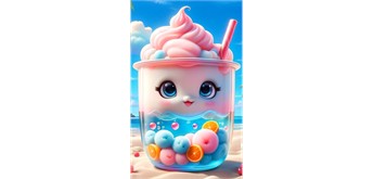 Diamond Painting - Marshmallow - ECKIGE STEINE 30 X 45 cm