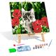 Diamond Painting mit Acrylfarben Katze 33 x 44 cm