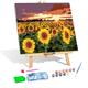 Diamond Painting mit Acrylfarben Sonnenblumen 33 x 44 cm