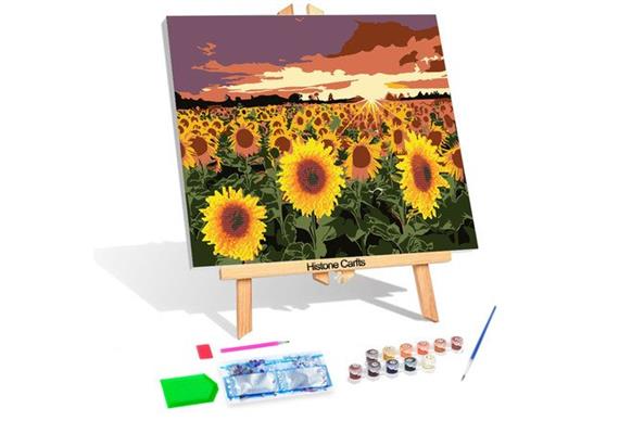 Diamond Painting mit Acrylfarben Sonnenblumen 33 x 44 cm