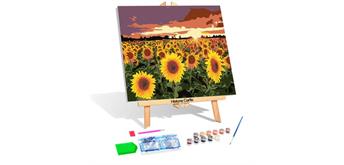 Diamond Painting mit Acrylfarben Sonnenblumen 33 x 44 cm