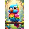 Diamond Painting - Papagei Fritz - ECKIGE STEINE 20 x 30 cm