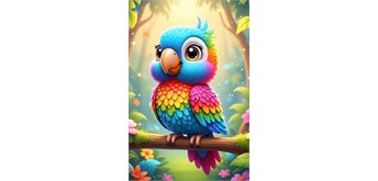 Diamond Painting - Papagei Fritz - ECKIGE STEINE 20 x 30 cm