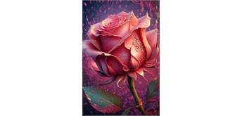 Diamond Painting - Pink Rose - ECKIGE STEINE 50 x 75 cm