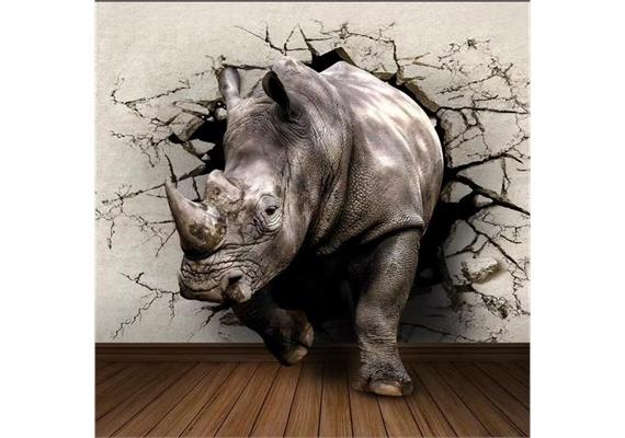 Diamond Painting Rhino, 30 x 40 cm, runde Steine