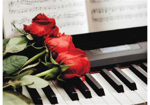 Diamond Painting Rosen auf Klavier 40 x 30 cm