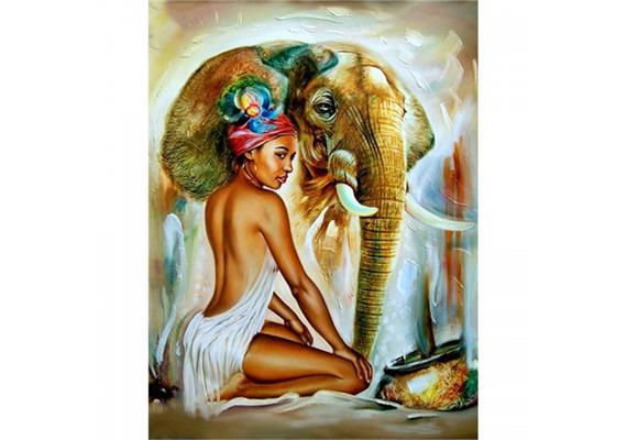 Diamond Painting Set DP2280254 Elephant Girl 50 x 40 cm