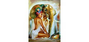 Diamond Painting Set DP2280254 Elephant Girl Squares Stones 50 x 40 cm