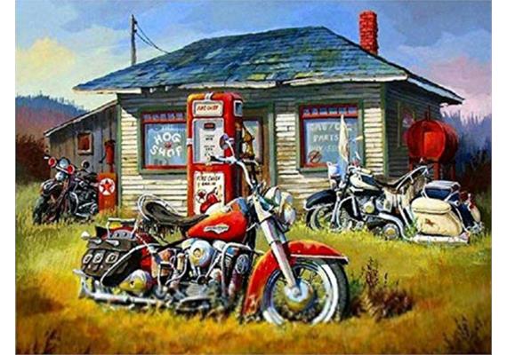 Diamond Painting Set DP238527 Gas Station 50 x 40 cm