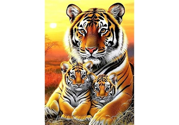 Diamond Painting Set DP254072 Tiger 15 x 25 cm