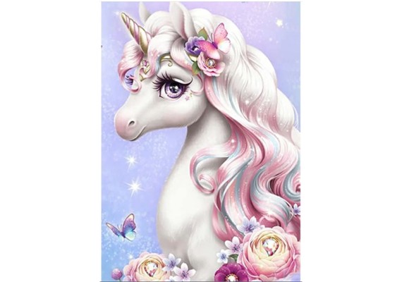 Diamond Painting Set DP2545006 Unicorn 15 x 25 cm