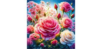 Diamond Painting Set DP2545007 Flowers 15 x 25 cm