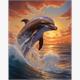 Diamond Painting Set DP2545011 Dolphin 15 x 25 cm
