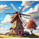 Diamond Painting Set DP2545026 Windmill 25 x 35 cm