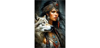 Diamond Painting Set DP2545029 Wolf - Girl 25 x 35 cm