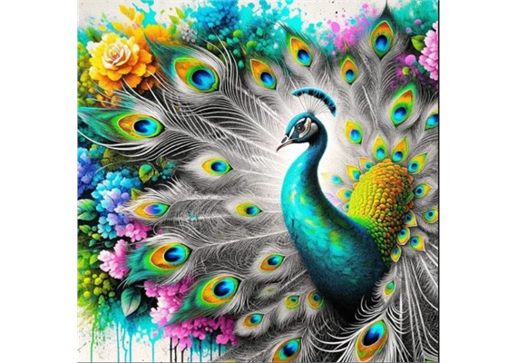 Diamond Painting Set DP2545034 Peacock 25 x 35 cm