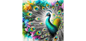 Diamond Painting Set DP2545034 Peacock 25 x 35 cm