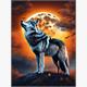Diamond Painting Set DP2545035 Wolf 25 x 35 cm