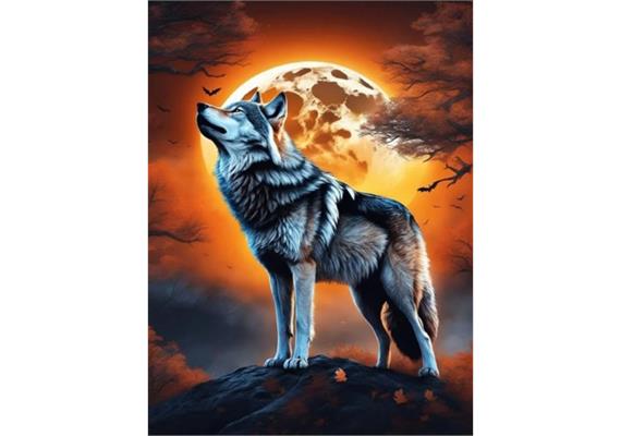 Diamond Painting Set DP2545035 Wolf 25 x 35 cm