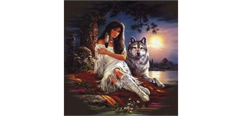 Diamond Painting Set DP2545040 Wolf-Girl 35 x 45 cm