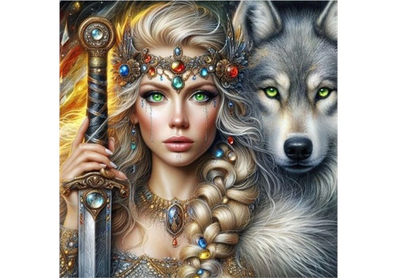 Diamond Painting Set DP2545046 Warrior - Wolf 35 x 45 cm