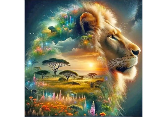 Diamond Painting Set DP2545051 Lion 25 x 35 cm