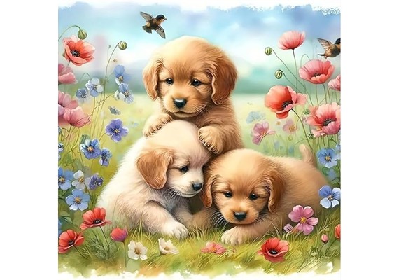 Diamond Painting Set DP2545071 Puppys 15 x 25 cm